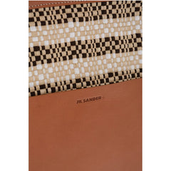 Jil Sander Beige Raffia Tote Bag