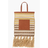 Jil Sander Yellow Raffia Tote Bag