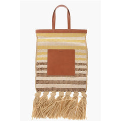 Jil Sander Yellow Raffia Tote Bag