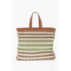 Jil Sander Beige Raffia Tote Bag
