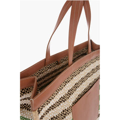 Jil Sander Beige Raffia Tote Bag