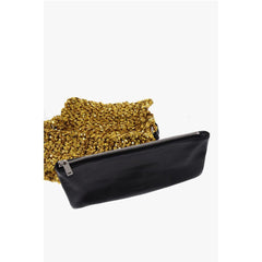 Jil Sander Gold Polyester Clutch Bag