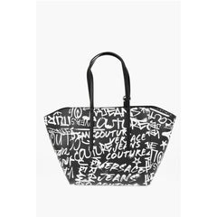 Versace Black And White Polyester Shoulder Bag