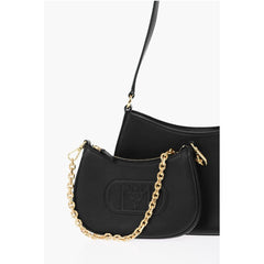 MCM Black Calfskin Shoulder Bag