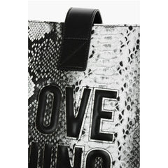 Moschino Black And White Polyethylene Shoulder Bag