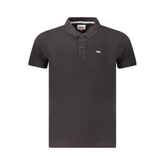 Tommy Hilfiger Black Cotton Men Polo Shirt