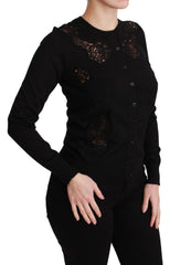 Dolce & Gabbana Elegant Cashmere Silk Blend Lace Cardigan