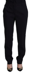 Dolce & Gabbana Elegant Black Wool-Silk Blend Trousers