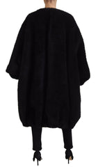 Dolce & Gabbana Elegant Black Cashmere Blend Overcoat Jacket