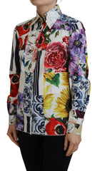 Dolce & Gabbana Elegant Floral Cotton Long Sleeve Top