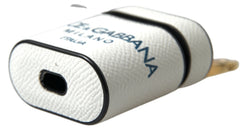 Dolce & Gabbana Elegant Leather Airpods Case in White & Blue