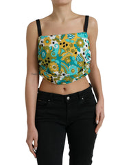 Dolce & Gabbana Elegant Floral Silk Blend Cropped Tank Top