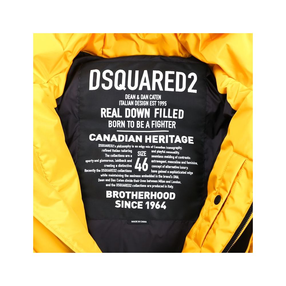 Dsquared² Yellow Nylon Men Down Jacket