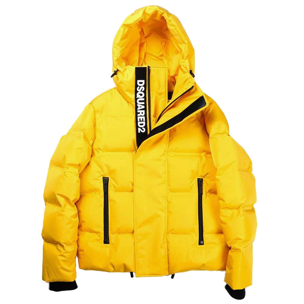 Dsquared² Yellow Nylon Men Down Jacket