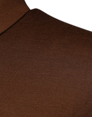 Dolce & Gabbana Brown Cashmere Buttoned Men Pullover Sweater