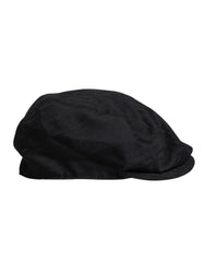 Dolce & Gabbana Black Wool Newsboy Capello Cabbie Hat