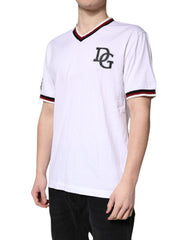 Dolce & Gabbana White #DGMillennials King Crown V-neck T-shirt
