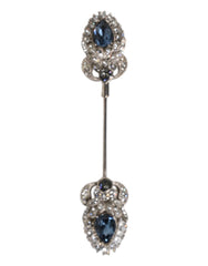 Dolce & Gabbana 925 Sterling Silver Crystals Collar Brooch Accessory Pin