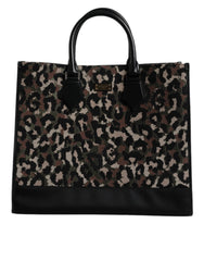 Dolce & Gabbana Multicolor Leopard Shopping Tote Shoulder Bag