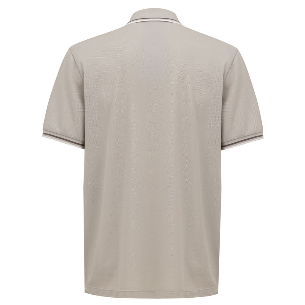 Canali Brown Cotton Polo Shirt