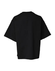Dolce & Gabbana Black Printed Cotton Crew Neck Tee T-shirt