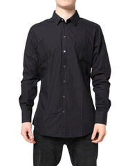 Dolce & Gabbana Black GOLD Cotton Men Dress Formal Shirt