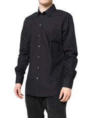Dolce & Gabbana Black GOLD Cotton Men Dress Formal Shirt