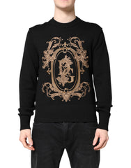 Dolce & Gabbana Black Logo Embroidery Knit Pullover Sweater