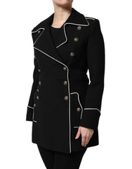 Dolce & Gabbana Black Wool Double Breasted Blazer Jacket