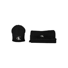 Calvin Klein Black Alpaca Women Scarf Set