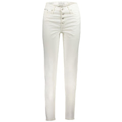 Calvin Klein White Cotton Jeans & Pant