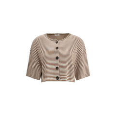 Brunello Cucinelli Cropped striped Cardigan