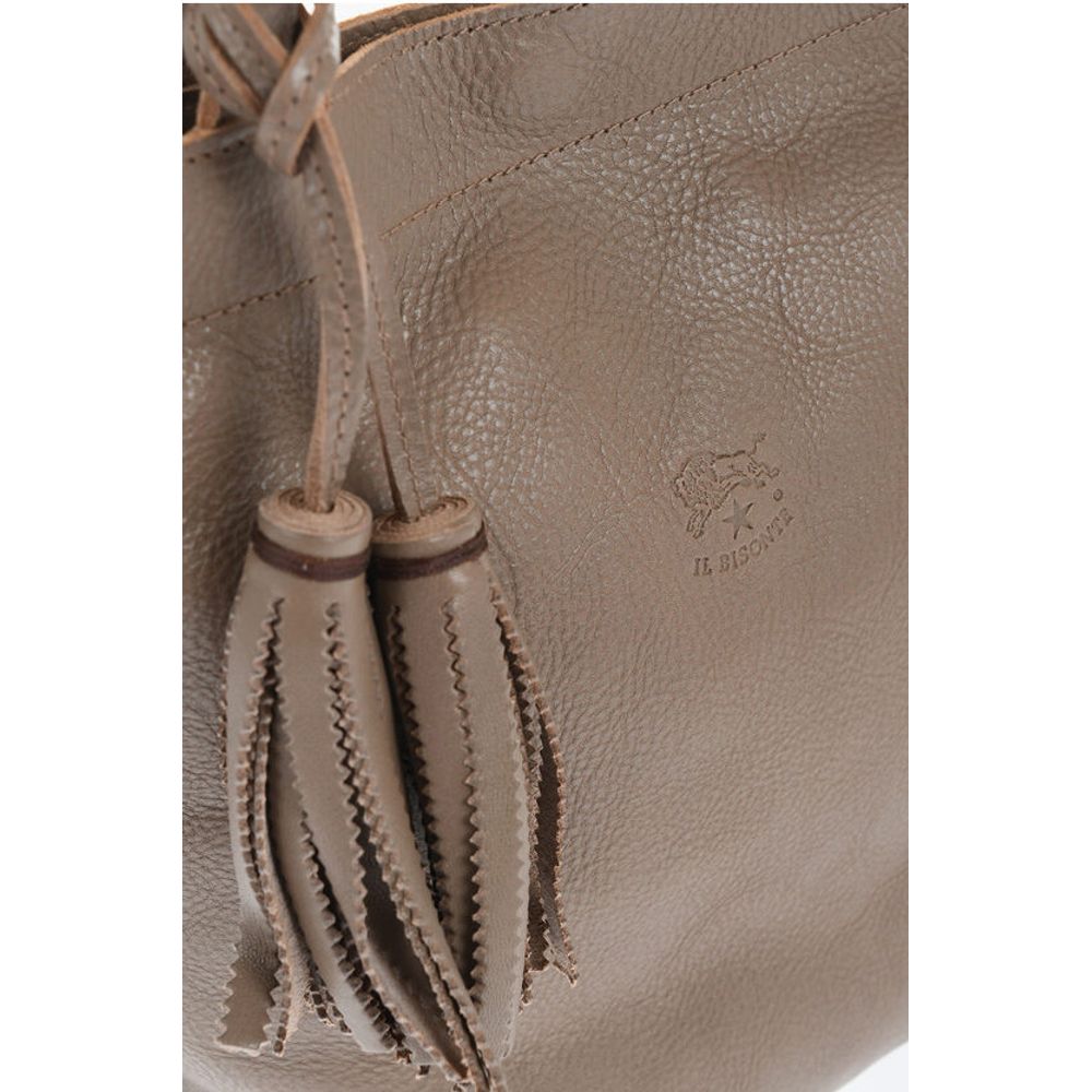 Il Bisonte Beige Leather Shoulder Bag