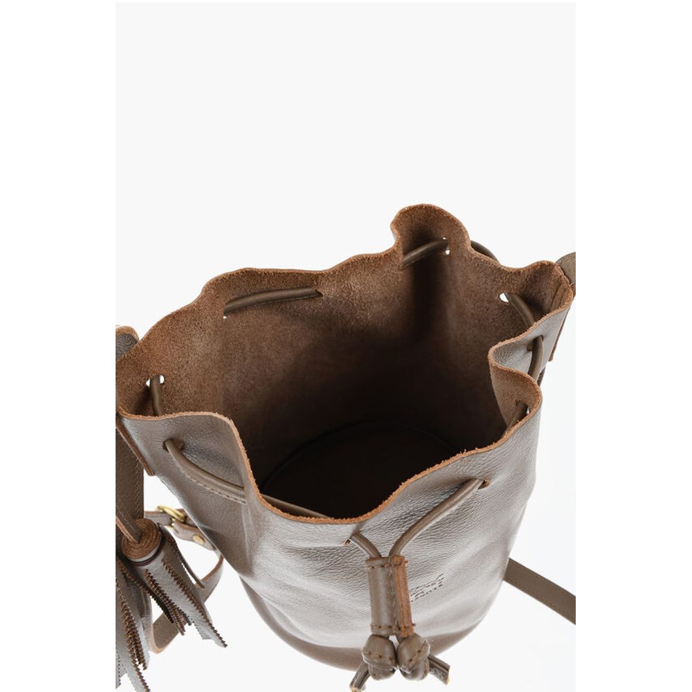 Il Bisonte Beige Leather Shoulder Bag