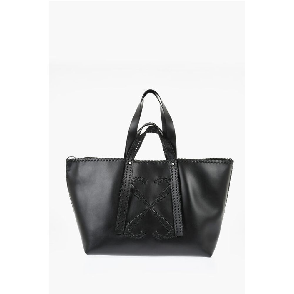 Off-White Black Calfskin Tote Bag