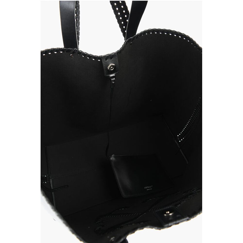 Off-White Black Calfskin Tote Bag