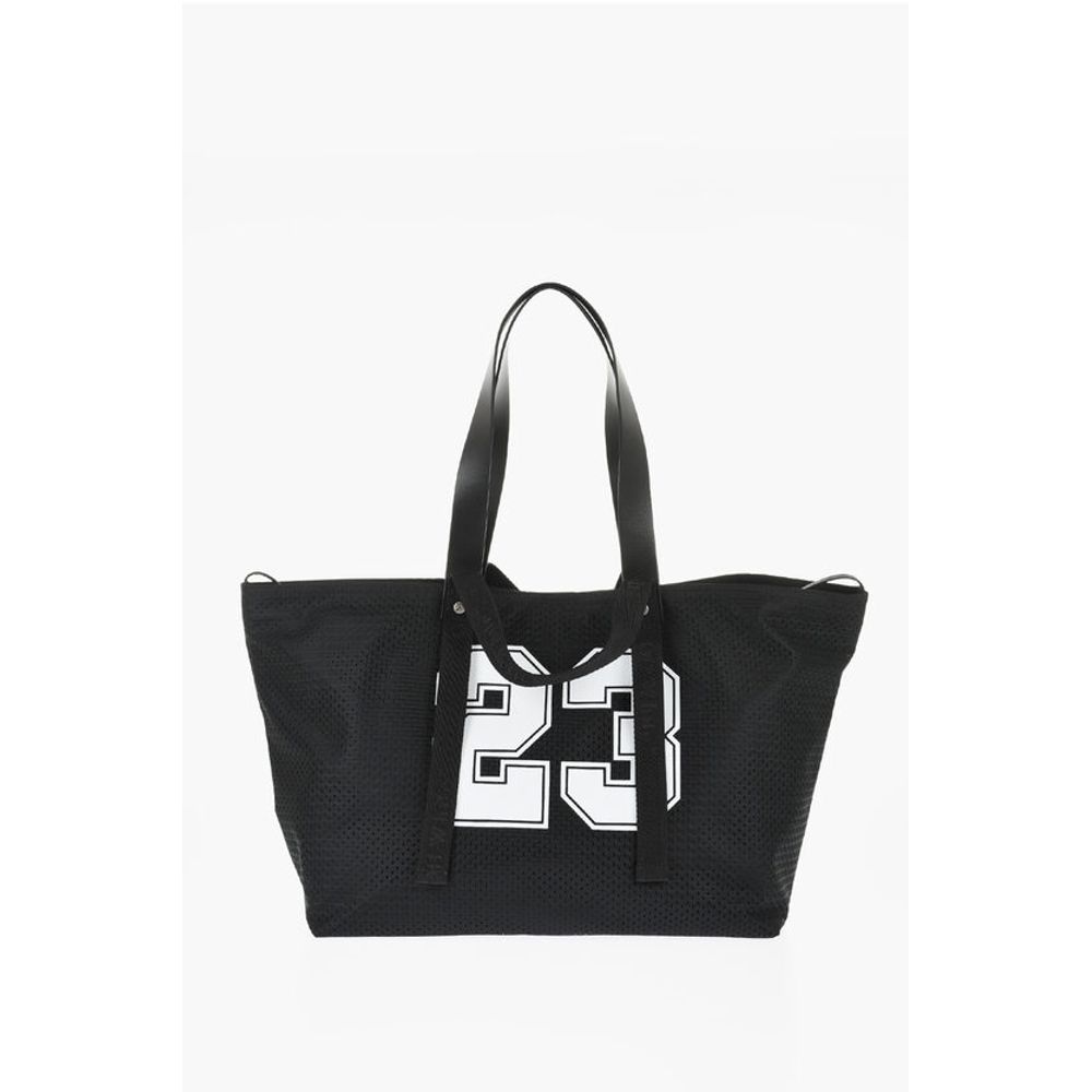 Off-White Black Polyester Tote Bag