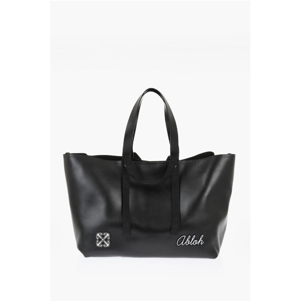 Off-White Black Calfskin Tote Bag