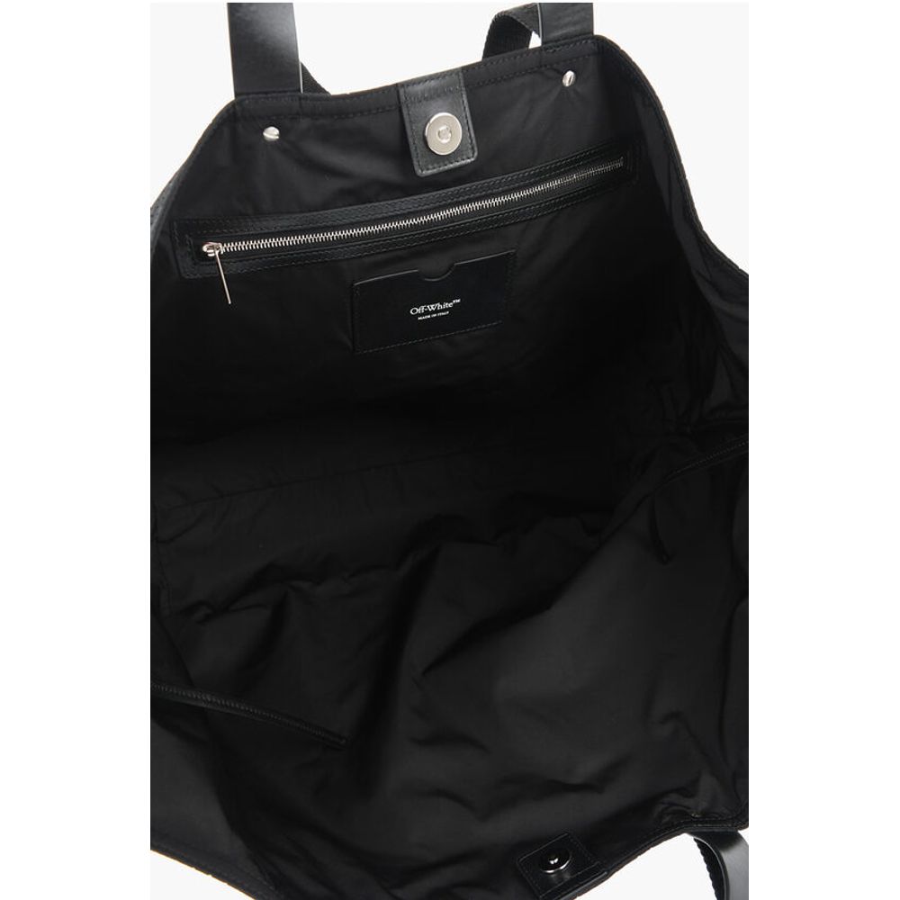 Off-White Black Polyester Tote Bag