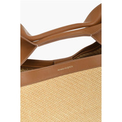 Alexander McQueen Brown Raffia Tote Bag