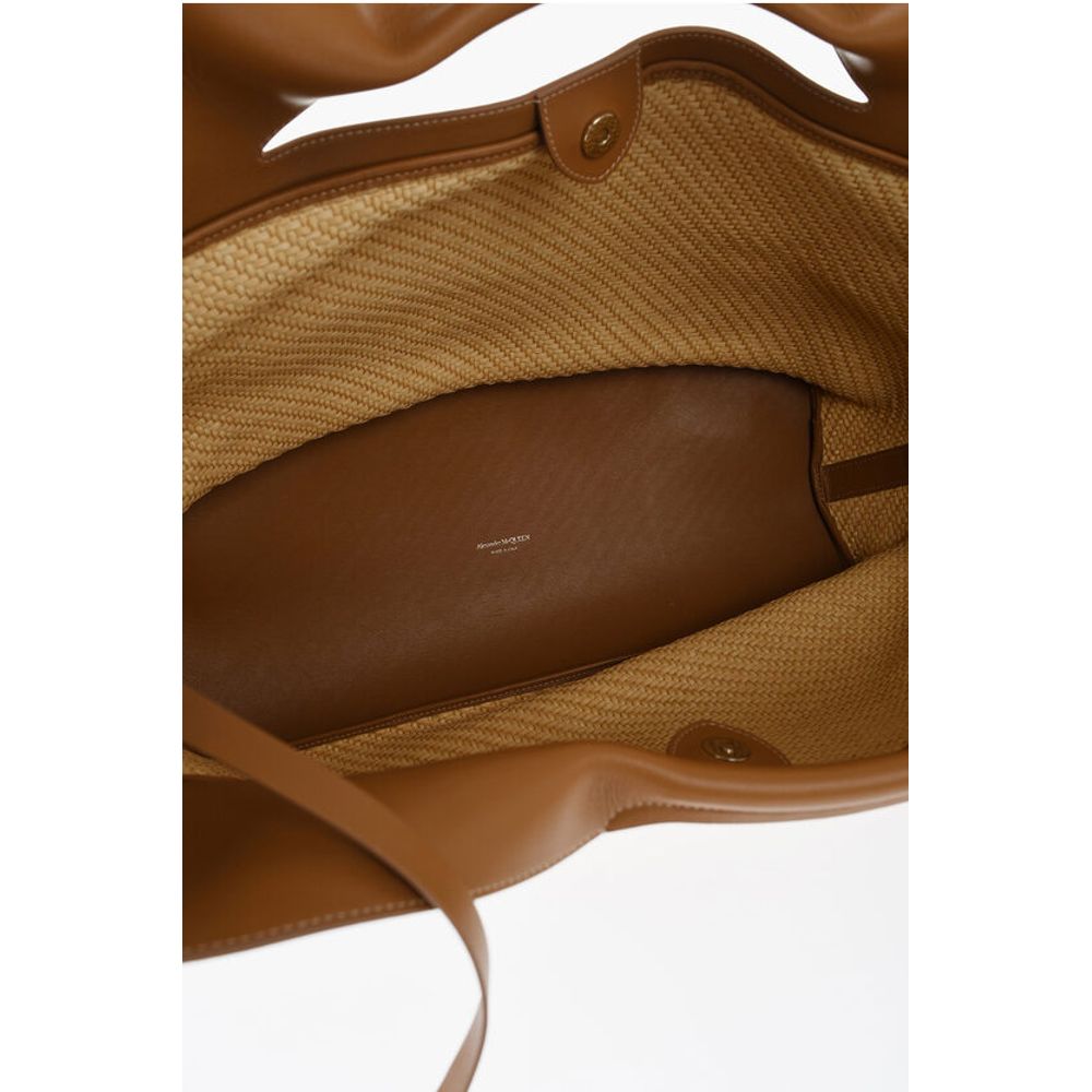 Alexander McQueen Brown Raffia Tote Bag