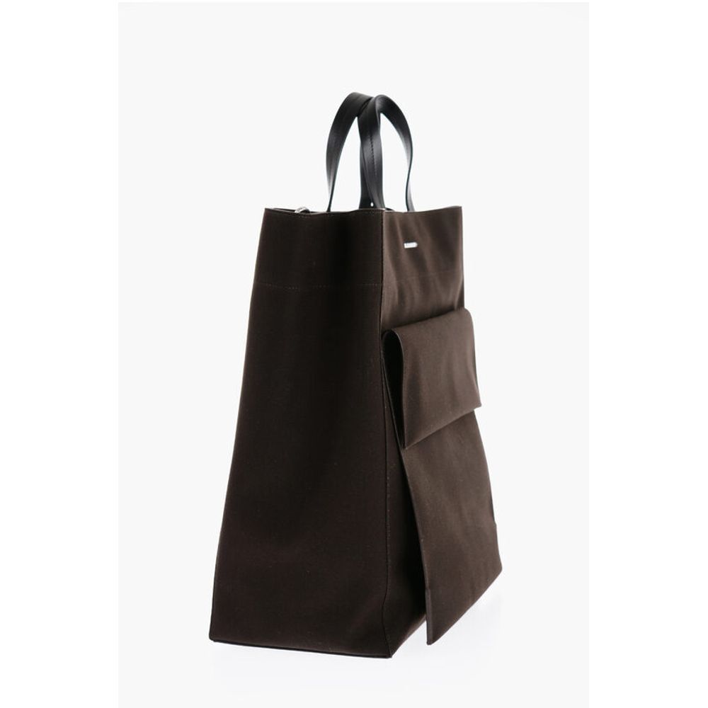 Jil Sander Brown Canvas Tote Bag