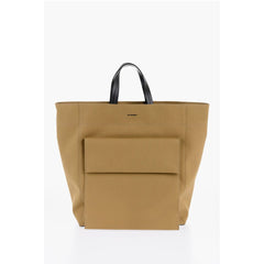 Jil Sander Brown Cotton Tote Bag