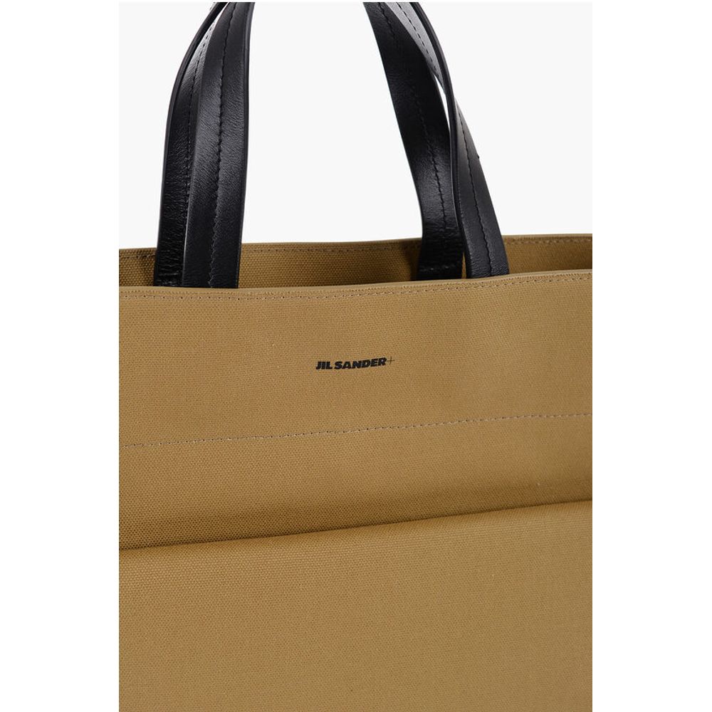 Jil Sander Brown Cotton Tote Bag