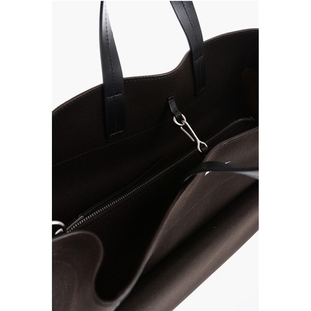 Jil Sander Brown Canvas Tote Bag