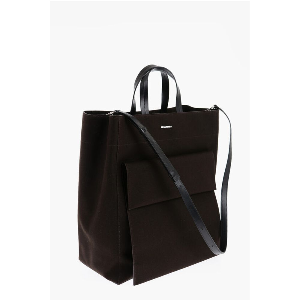 Jil Sander Brown Canvas Tote Bag