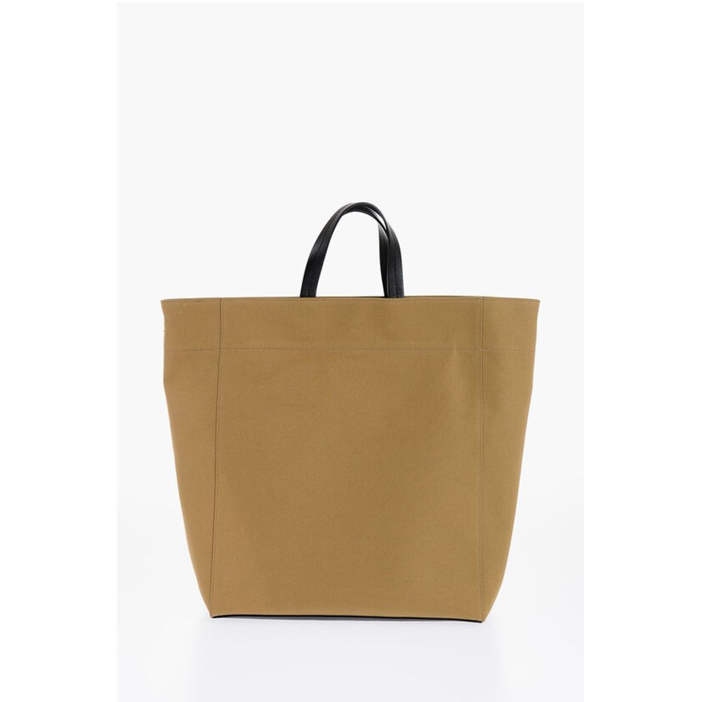 Jil Sander Brown Cotton Tote Bag