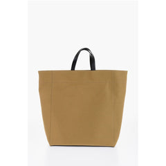 Jil Sander Brown Cotton Tote Bag