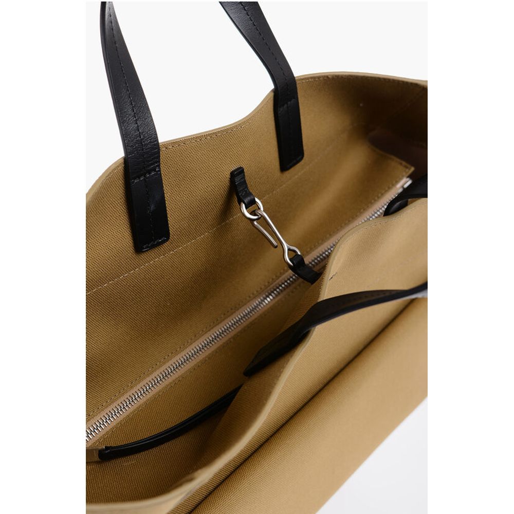 Jil Sander Brown Cotton Tote Bag