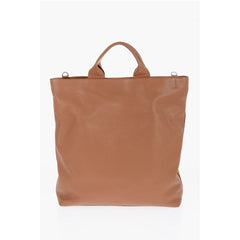 Jil Sander Brown Calfskin Tote Bag